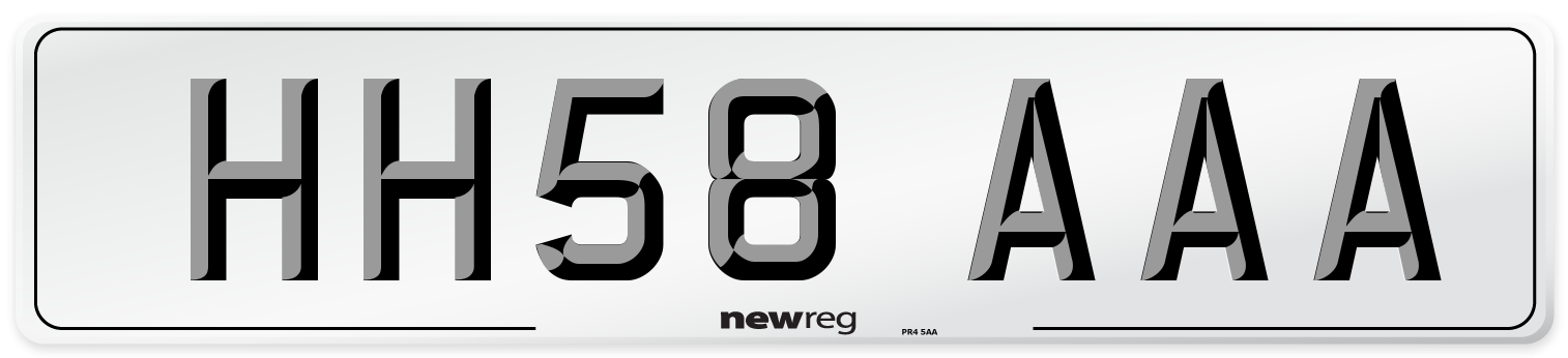 HH58 AAA Number Plate from New Reg